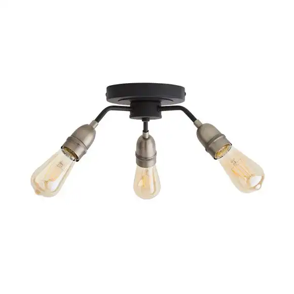 Dunelm Marsden 3 Light Semi Flush Ceiling Fitting, Black And Nickel 5 Dunelm Marsden 3 Light Semi Flush Ceiling Fitting, Black And Nickel - Image 5