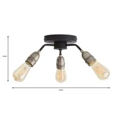 Dunelm Marsden 3 Light Semi Flush Ceiling Fitting, Black And Nickel 11 Dunelm Marsden 3 Light Semi Flush Ceiling Fitting, Black And Nickel -Dunelm Lights Sales 30798587 alt06