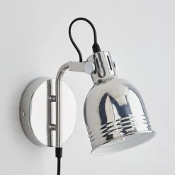 Dunelm Issac Chrome Effect Plug In Wall Light -Dunelm Lights Sales 30798622 alt01