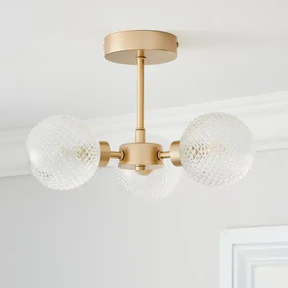 Dunelm Elodie 3 Light Semi Flush Ceiling Fitting 2 Dunelm Elodie 3 Light Semi Flush Ceiling Fitting - Image 2