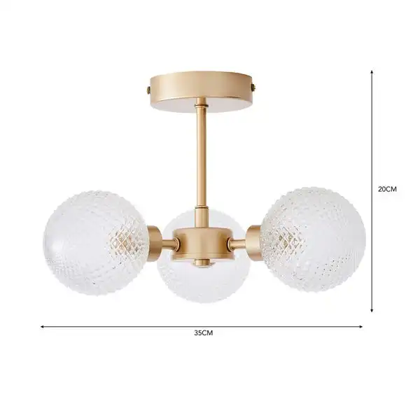 Dunelm Elodie 3 Light Semi Flush Ceiling Fitting 6 Dunelm Elodie 3 Light Semi Flush Ceiling Fitting - Image 6