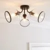 Dunelm Lenny 3 Light Semi Flush Ceiling Fitting -Dunelm Lights Sales 30798648