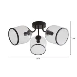 Dunelm Lenny 3 Light Semi Flush Ceiling Fitting -Dunelm Lights Sales 30798648 alt05
