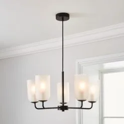 Dunelm Palazzo Frosted 5 Light Chandelier
