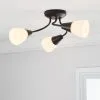 Dunelm Ordway Frosted 3 Light Black Ceiling Fitting -Dunelm Lights Sales 30802370