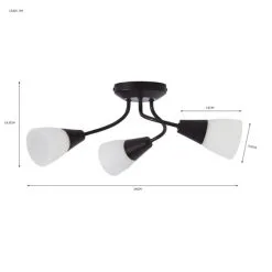 Dunelm Ordway Frosted 3 Light Black Ceiling Fitting 8 Dunelm Ordway Frosted 3 Light Black Ceiling Fitting -Dunelm Lights Sales 30802370 alt05