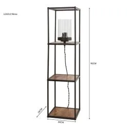 Dunelm Fulton Midi Shelved Floor Lamp Rustic Pine And Black -Dunelm Lights Sales 30802421 alt05