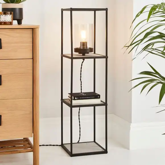 Dunelm Aiko Midi Shelved Floor Lamp Black And Faux Marble 1 Dunelm Aiko Midi Shelved Floor Lamp Black And Faux Marble