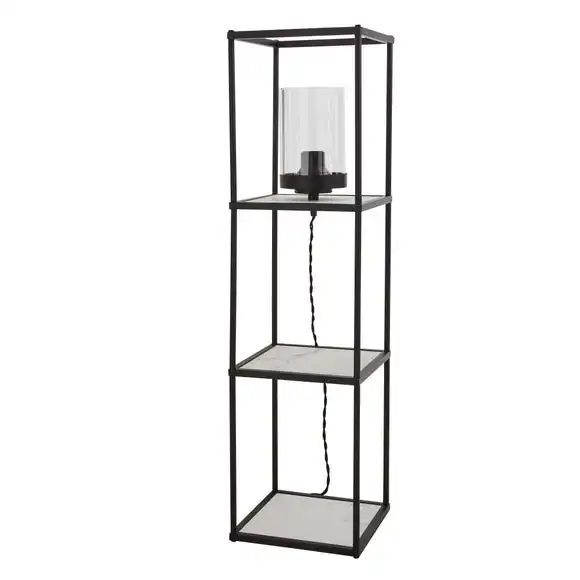 Dunelm Aiko Midi Shelved Floor Lamp Black And Faux Marble 5 Dunelm Aiko Midi Shelved Floor Lamp Black And Faux Marble - Image 5