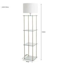 Dunelm Wendell Glass Shelved Floor Lamp -Dunelm Lights Sales 30802429 alt05