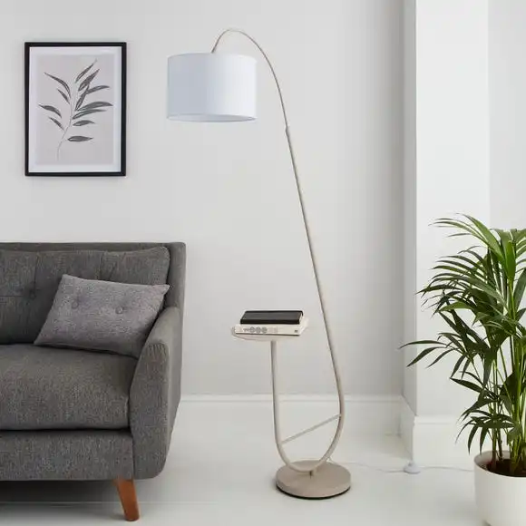 Dunelm Huxley Extendable Arc Floor Lamp With Table 2 Dunelm Huxley Extendable Arc Floor Lamp With Table - Image 2