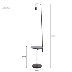 Dunelm Aubrey Exposed Bulb Floor Lamp With Table Black -Dunelm Lights Sales 30802433 alt05