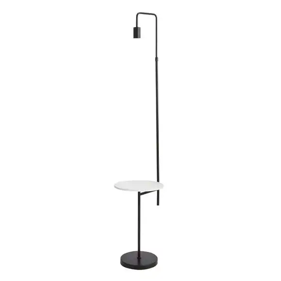 Dunelm Aubrey Exposed Bulb Floor Lamp With Table Black And Faux Marble 4 Dunelm Aubrey Exposed Bulb Floor Lamp With Table Black And Faux Marble - Image 4