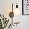 Dunelm Aubrey Exposed Bulb Shelf Wall Light Black And Faux Marble -Dunelm Lights Sales 30802437
