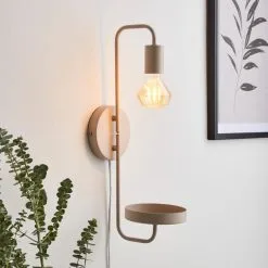Dunelm Aubrey Exposed Bulb Shelf Wall Light