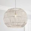 Dunelm Wicker Woven Easy Fit Pendant White