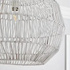 Dunelm Wicker Woven Easy Fit Pendant White 7 Dunelm Wicker Woven Easy Fit Pendant White -Dunelm Lights Sales 30808830 alt02