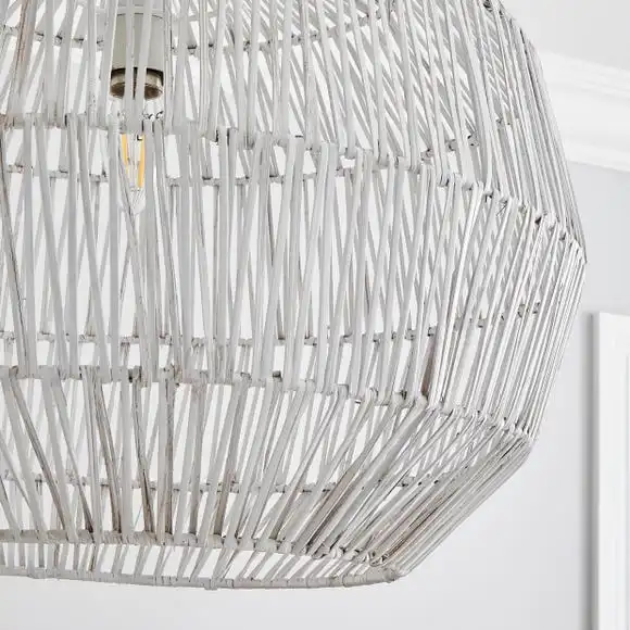 Dunelm Wicker Woven Easy Fit Pendant White 3 Dunelm Wicker Woven Easy Fit Pendant White - Image 3