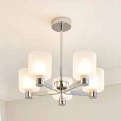 Dunelm Erin Frosted 5 Light Ceiling Fitting