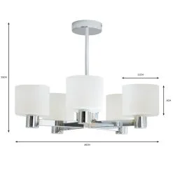 Dunelm Erin Frosted 5 Light Ceiling Fitting -Dunelm Lights Sales 30818152 alt05