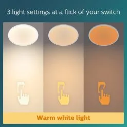 Philips Superslim Integrated LED Ceiling Light, Warm White -Dunelm Lights Sales 30838286 alt03