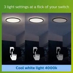 Philips Superslim Integrated LED Outdoor Ceiling Light, Cool White -Dunelm Lights Sales 30838297 alt04