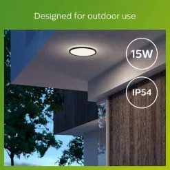 Philips Superslim Integrated LED Outdoor Ceiling Light, Cool White -Dunelm Lights Sales 30838297 alt05