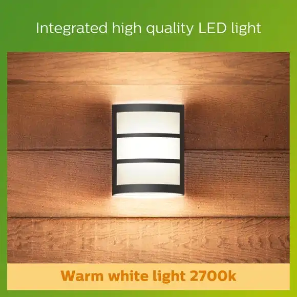 Philips Python Integrated LED Outdoor Wall Light, Warm White 5 Philips Python Integrated LED Outdoor Wall Light, Warm White - Image 5