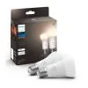 Philips HUE Smart 9.5 Watt ES LED Dimmable GLS Bulb 2 Pack -Dunelm Lights Sales 30838351