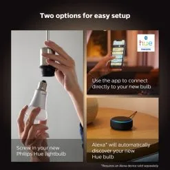 Philips HUE Smart 6 Watt BC LED Dimmable GLS Bulb 2 Pack -Dunelm Lights Sales 30838356 alt04