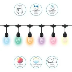 WiZ Connected WiZ 48ft Smart Ambient Outdoor String Lights -Dunelm Lights Sales 30838383 alt03