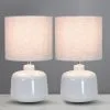 Dunelm Oslo Set Of 2 Ceramic Dove Grey Table Lamp -Dunelm Lights Sales 60210631